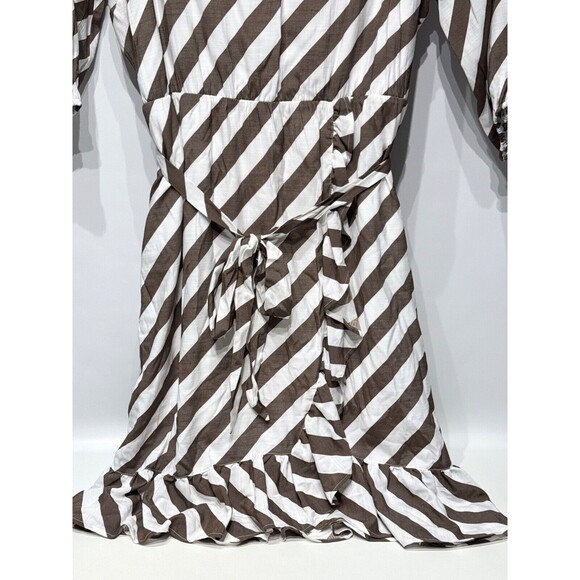 NWT $119.95 Lane Bryant Blouson Sleeve Ruffle Hem Midi Dress Women's Size 24 - Picture 5 of 16